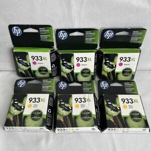 HP 933XL Ink Yellow 3 Magenta 3‎ Dated April-May 2018 Lot Of 6